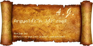 Argyelán József névjegykártya